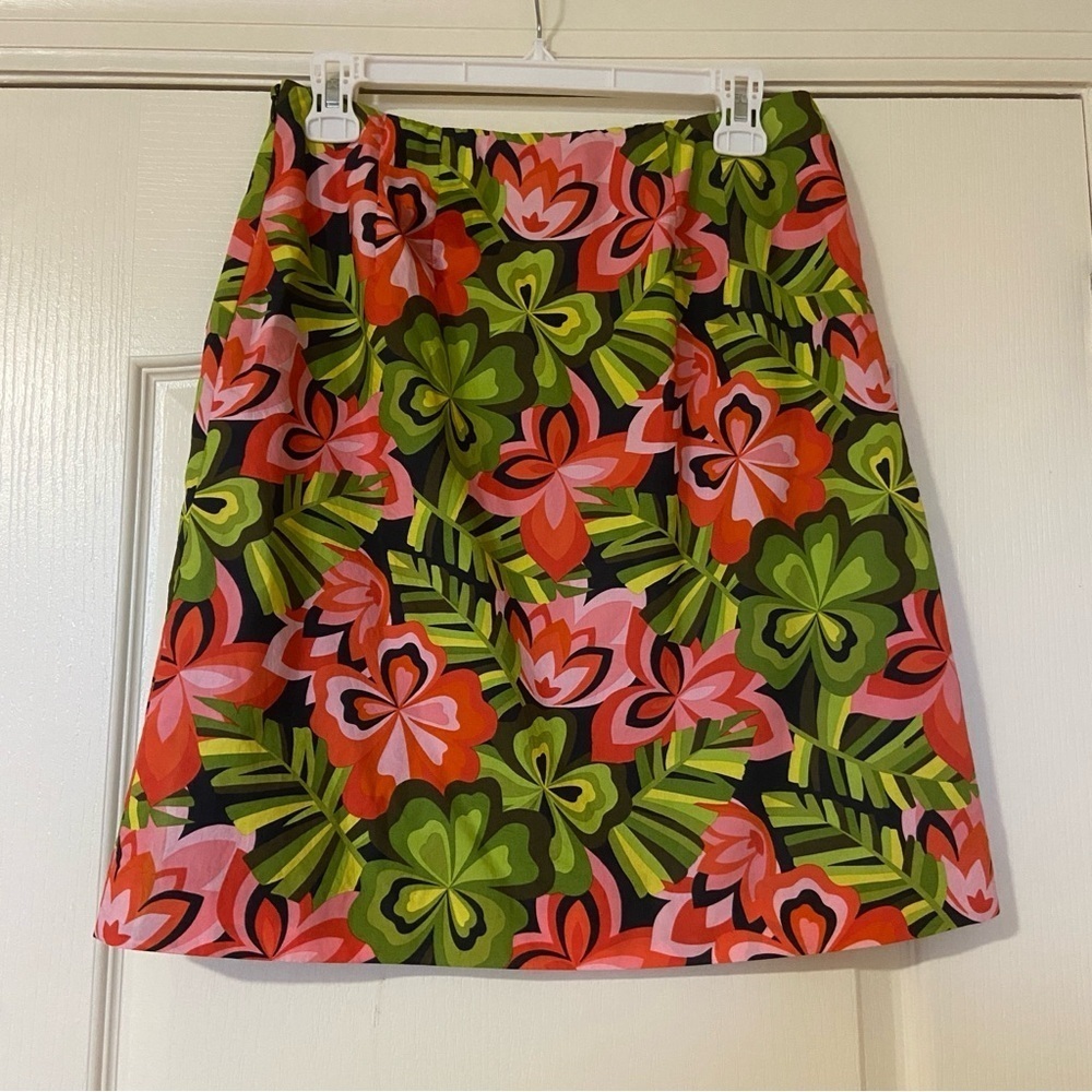 Talbots Floral A-Line Skirt - Green and Red - Picture 2 of 7